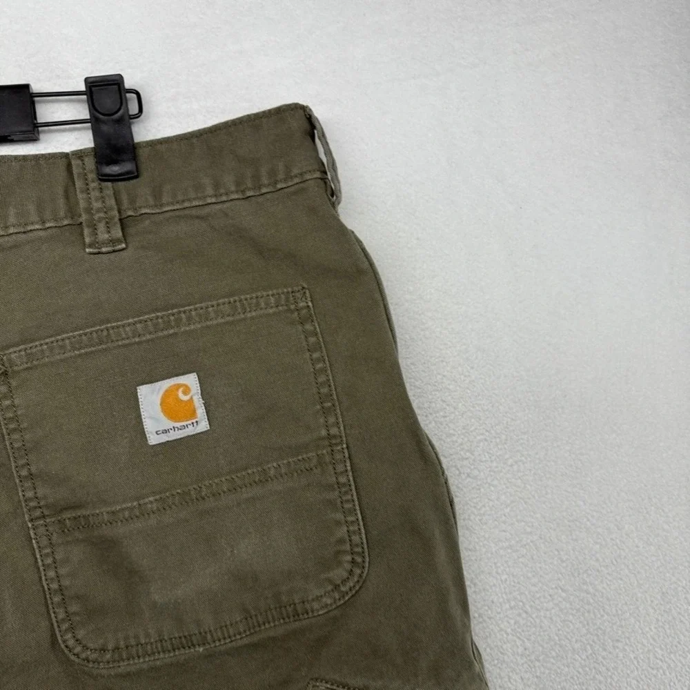 Carhartt Shorts Mens 38 fit 36 Green Relaxed Fit Carpenter Workwear Duck Canvas